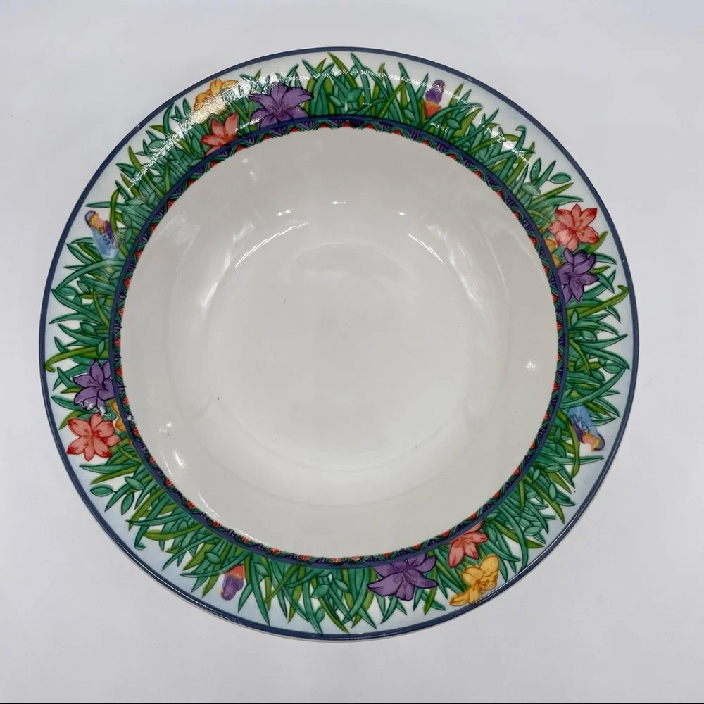Set of 4 Rare Gabbay Jungle Pattern Cereal Soup Fruit Bowls Replacements Spring